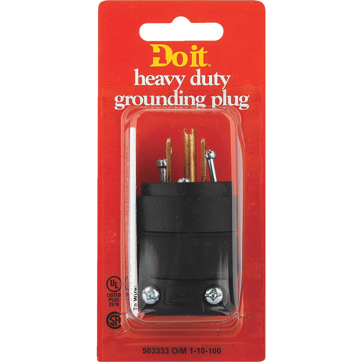 Do it 15A 125V 3-Wire 2-Pole Rough Use Cord Plug