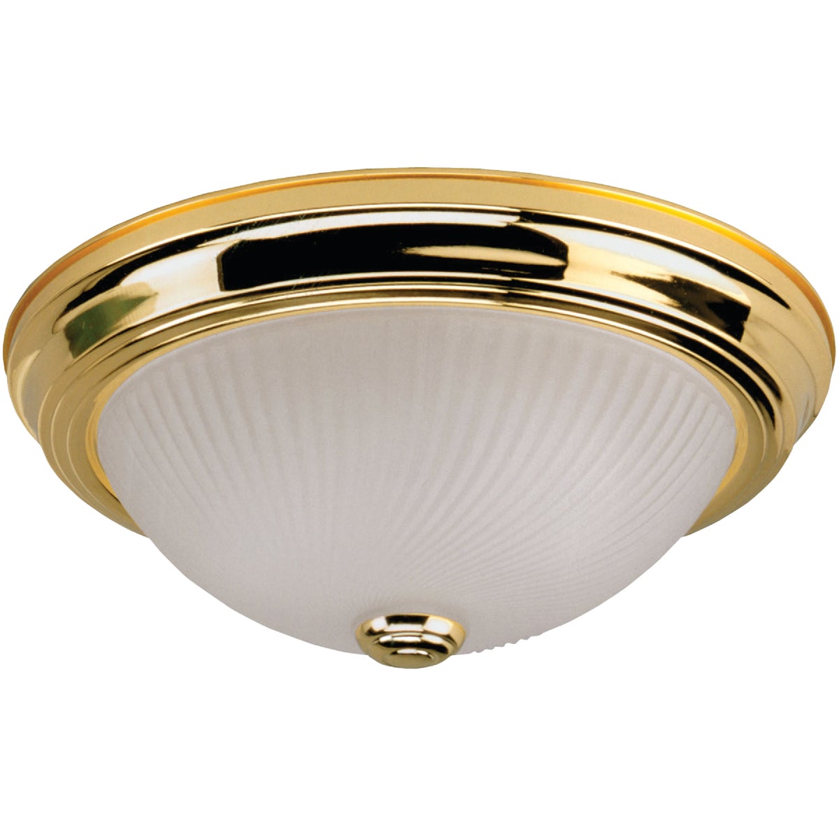 Canarm 11 In. Polished Brass Incandescent Flush Mount Ceiling Light Fixture