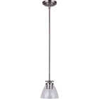 Home Impressions 1-Bulb Brushed Nickel Incandescent Pendant Light Fixture, Clear Glass Image 1