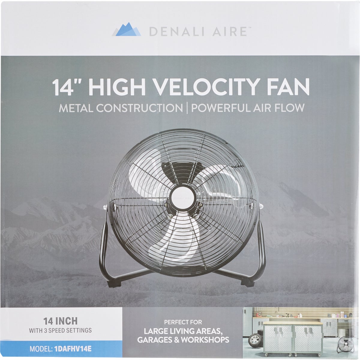 Denali Aire 14 In. Black 3-Speed High Velocity Floor Fan Image 2