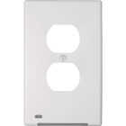 Amerelle LumiCover 1-Gang Universal Duplex Wallplate with Built-In Night Light, White Image 1