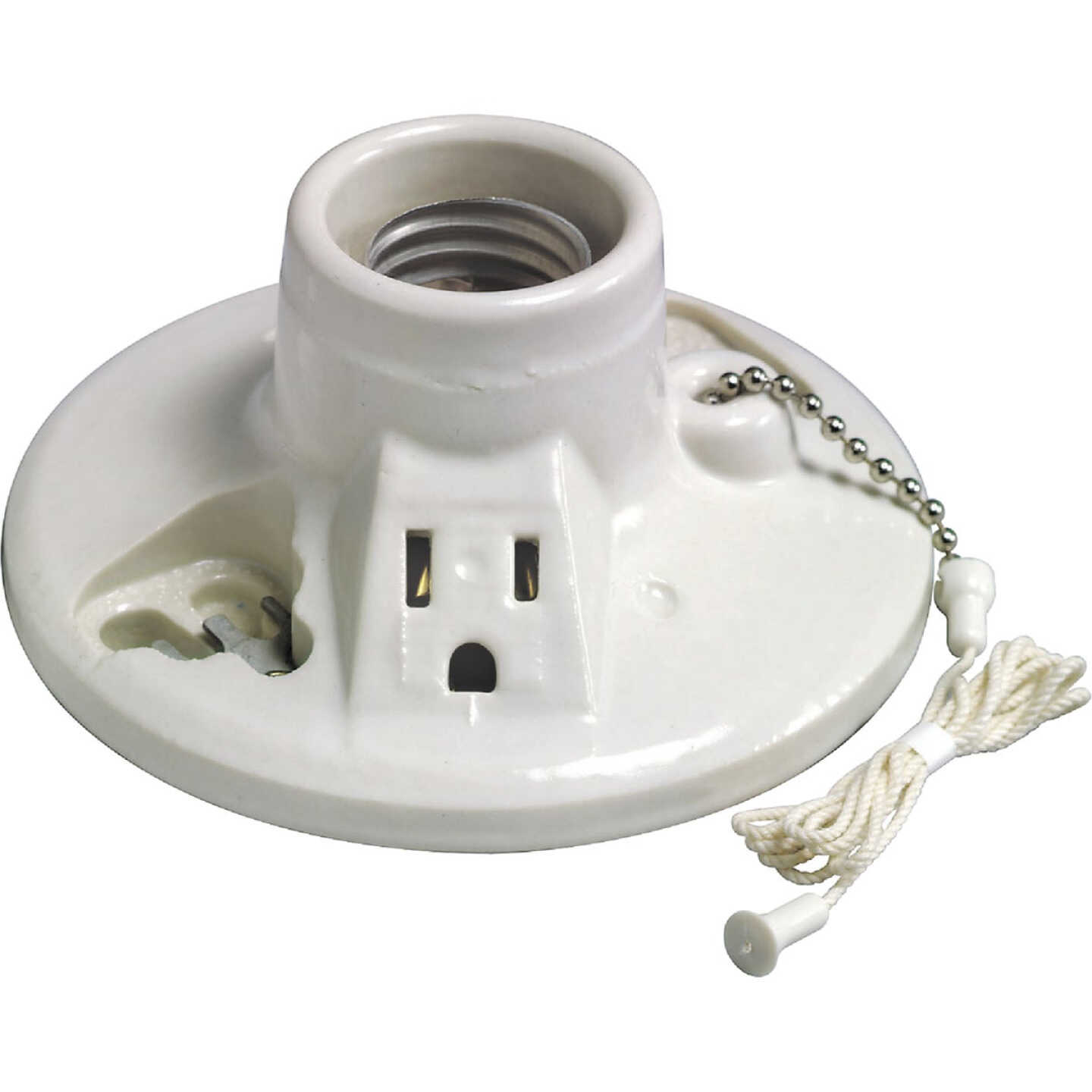Leviton White Porcelain Incandescent Lampholder Image 1