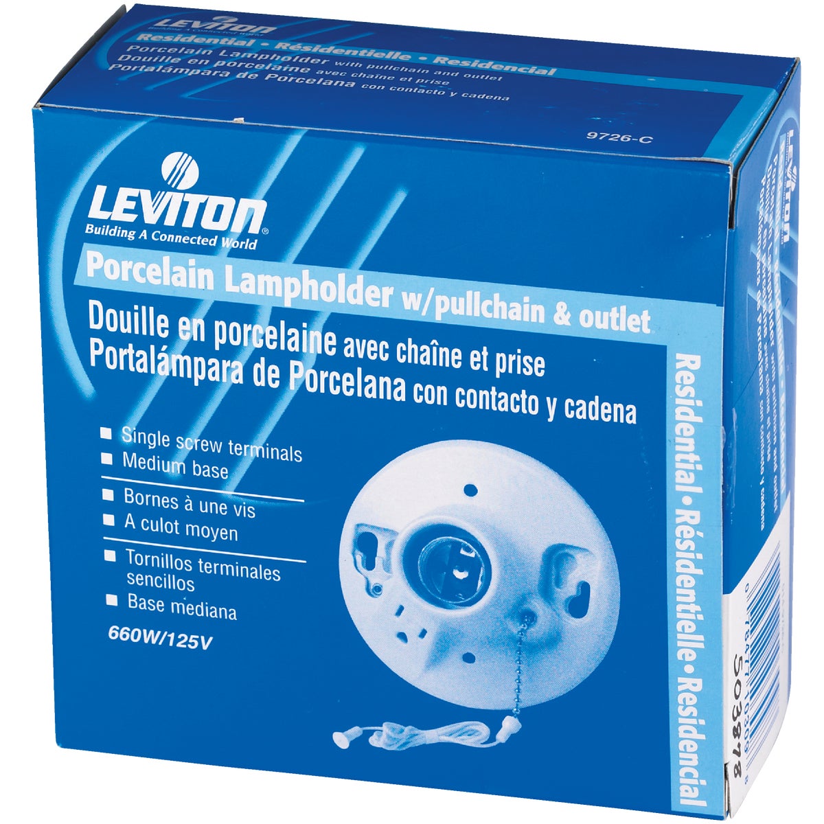 Leviton White Porcelain Incandescent Lampholder Image 3