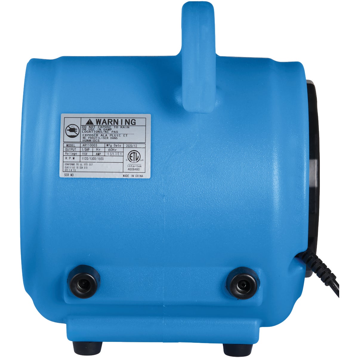 Channellock 800 CFM 3-Speed Air Mover Blower Fan Image 8