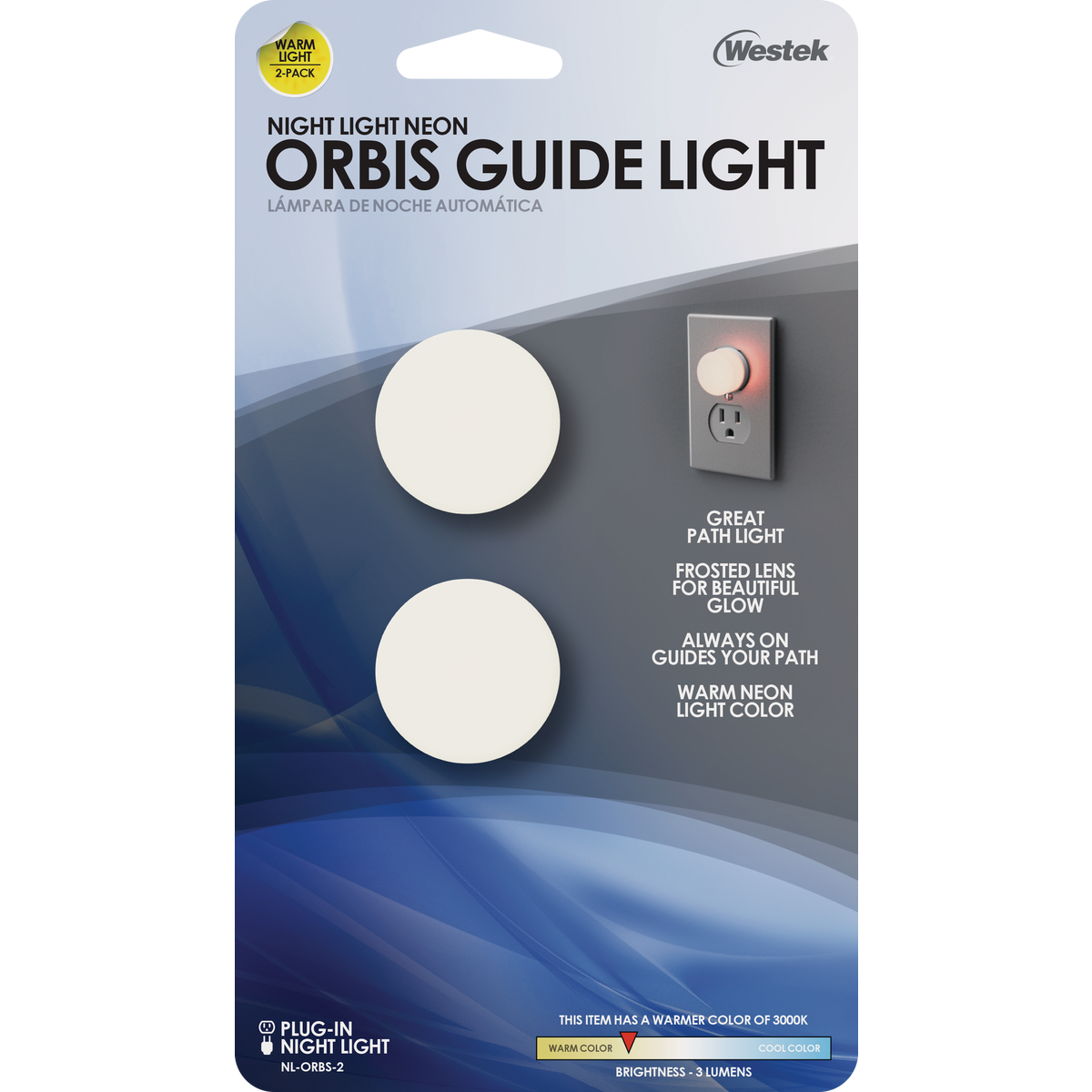 Westek Orbis White Plug-In Neon Night Light (2-Pack) Image 2