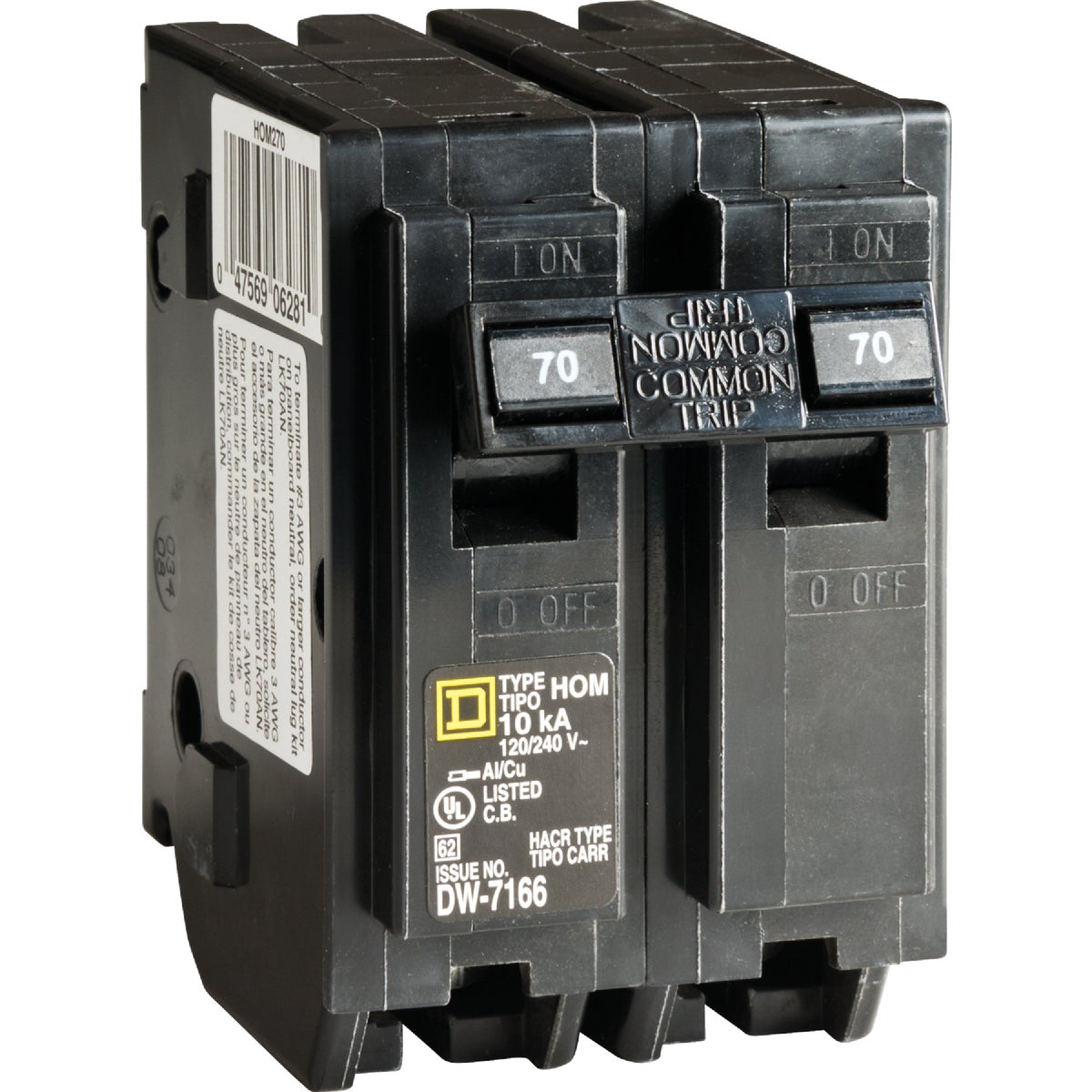 Square D Homeline 70A Double-Pole Standard Trip Circuit Breaker Image 1