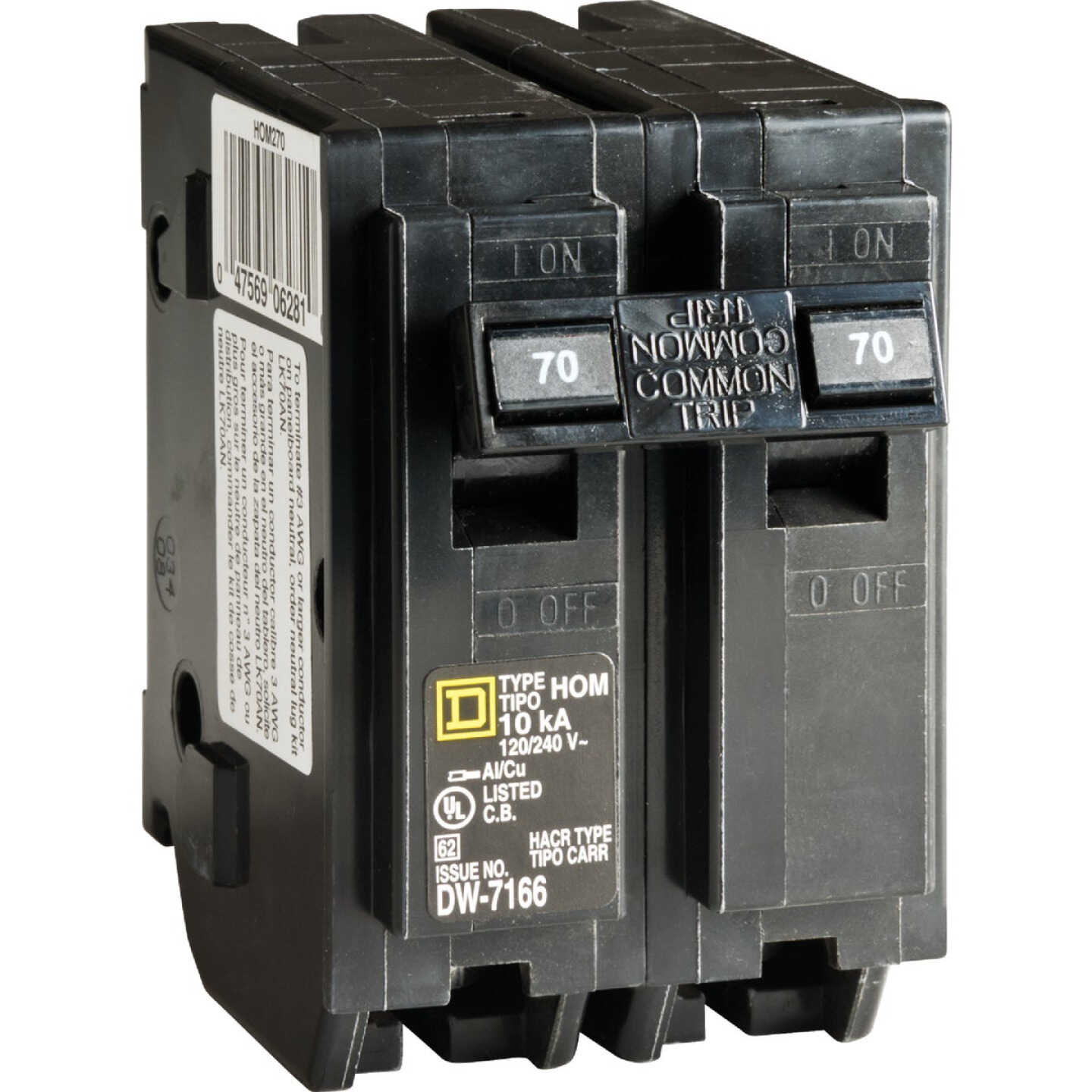 Square D Homeline 70A Double-Pole Standard Trip Circuit Breaker Image 1