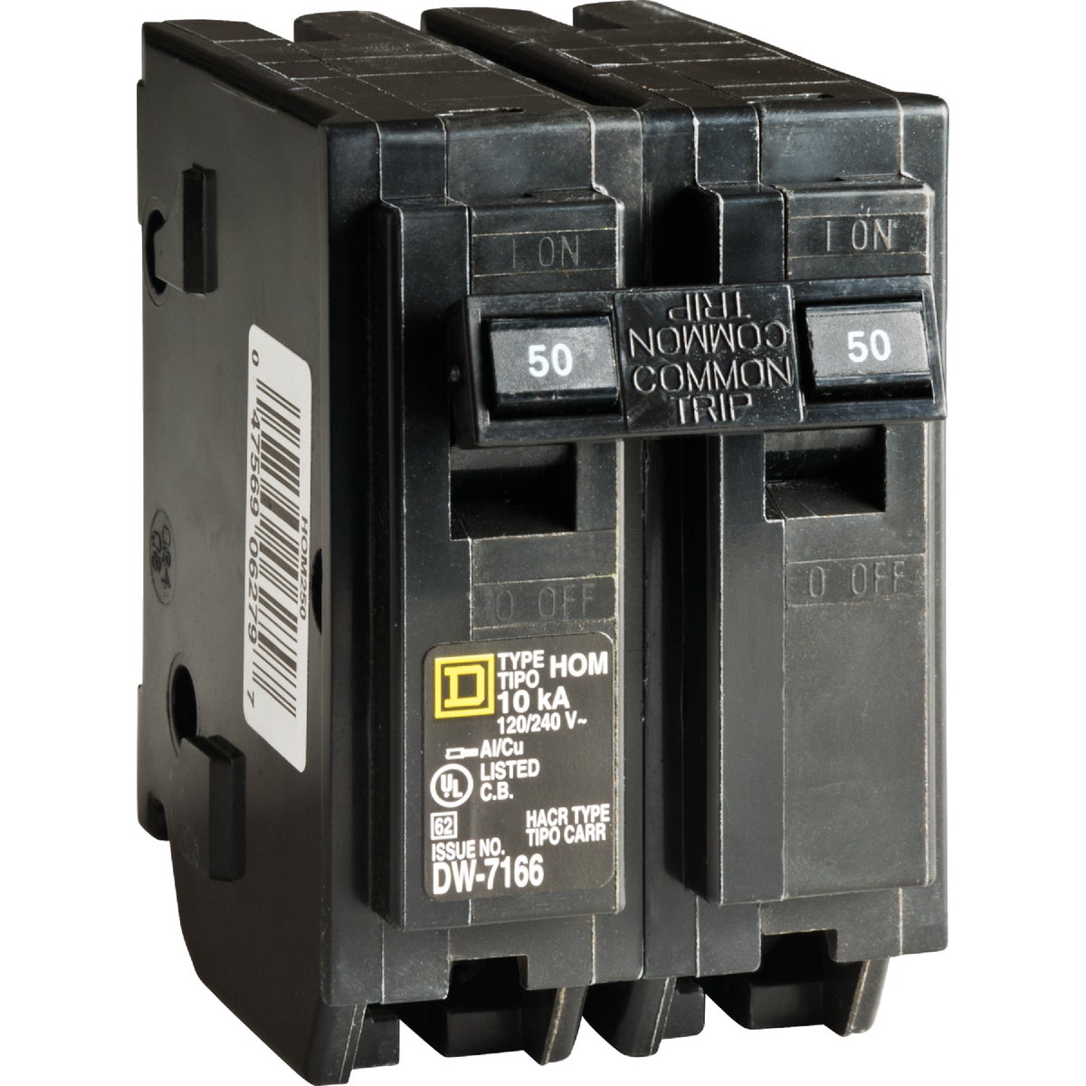 Square D Homeline 50A Double-Pole Standard Trip Circuit Breaker Image 1