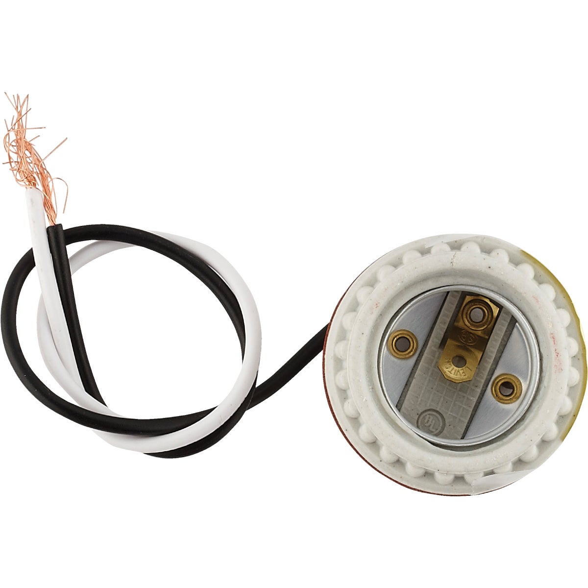 Leviton Keyless Medium Base White Porcelain Lamp Socket Image 2