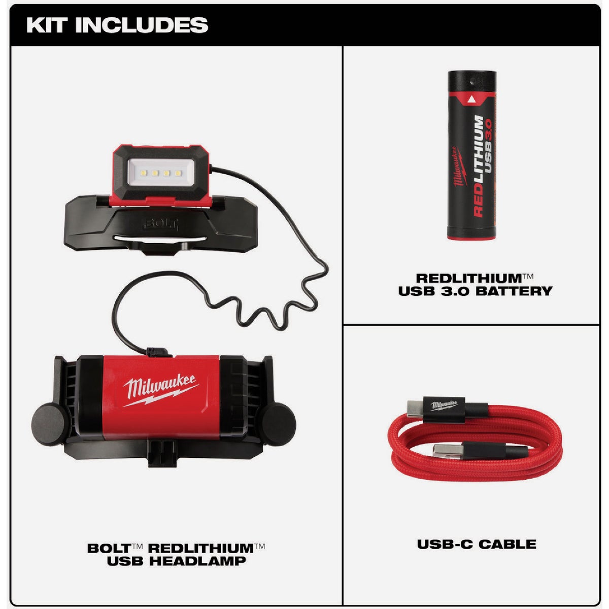 Milwaukee BOLT REDLITHIUM USB LED Headlamp Image 2