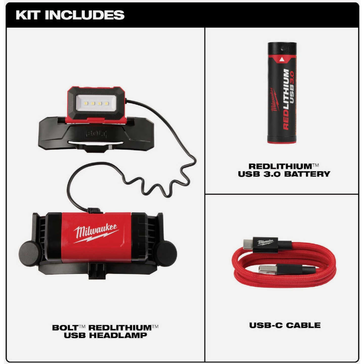 Milwaukee BOLT REDLITHIUM USB LED Headlamp Image 2
