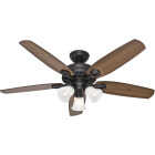 Hunter Builders Plus 52 In. New Bronze Ceiling Fan with Light Kit Image 1