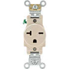 Leviton 20A Light Almond Heavy-Duty 6-20R Grounding Single Outlet Image 2