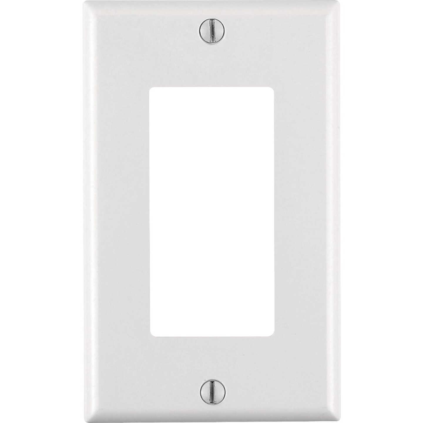 Leviton Decora 1-Gang Antimicrobial Treated Outlet Wall Plate, White Image 1