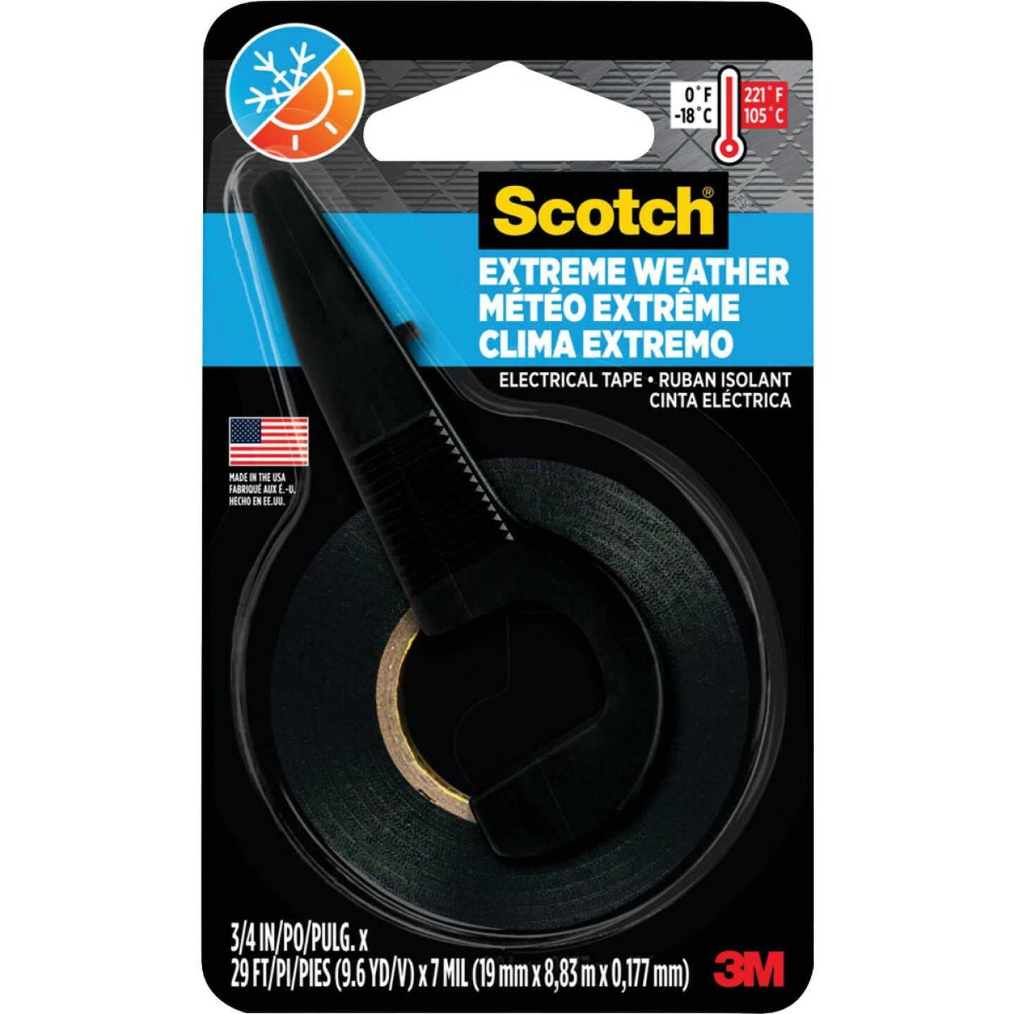 Scotch Extreme Weather 3/4 In. x 350 In. Vinyl Electrical Tape with Dispenser Image 1