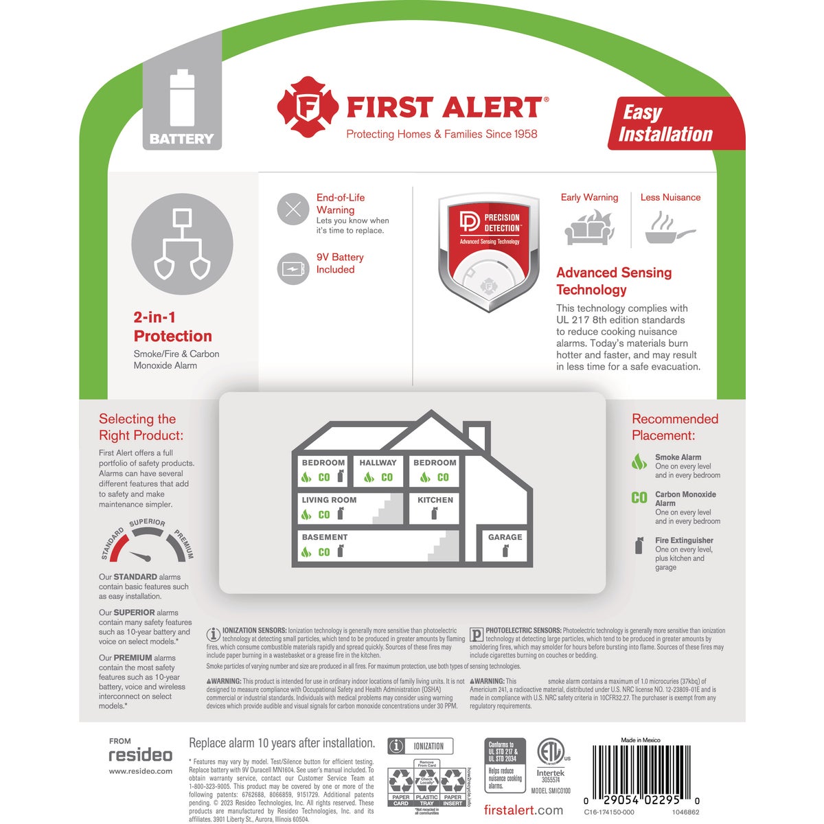 First Alert Battery Powered Ionization Combination Alarm Image 2