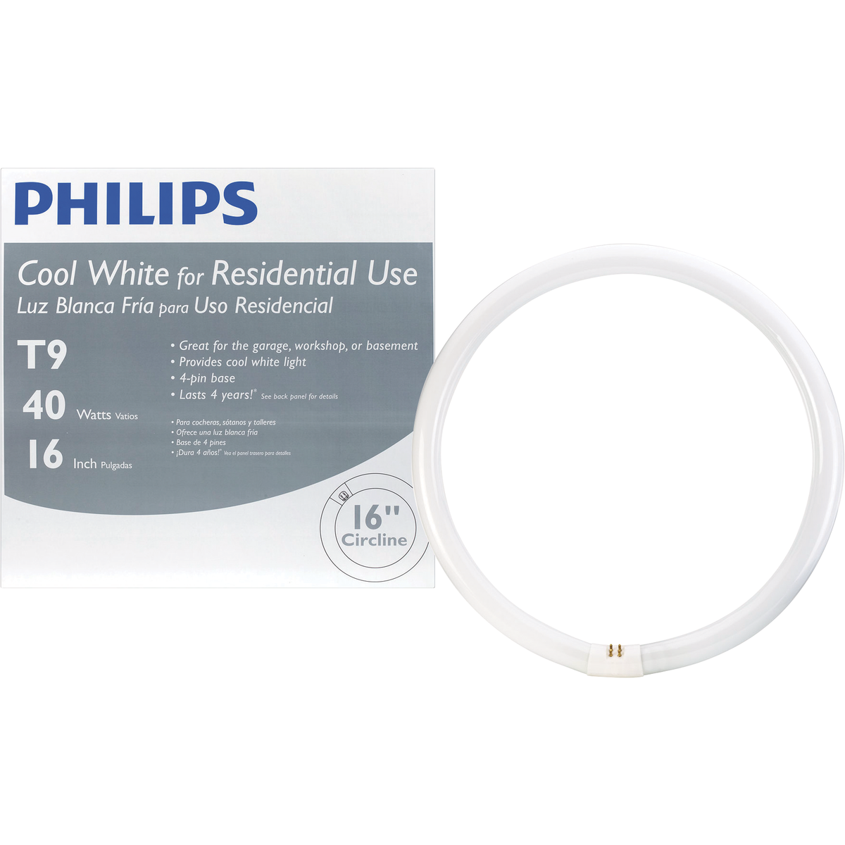 Philips 40W 16 In. Cool White T9 4-Pin Circline Fluorescent Tube Light Bulb