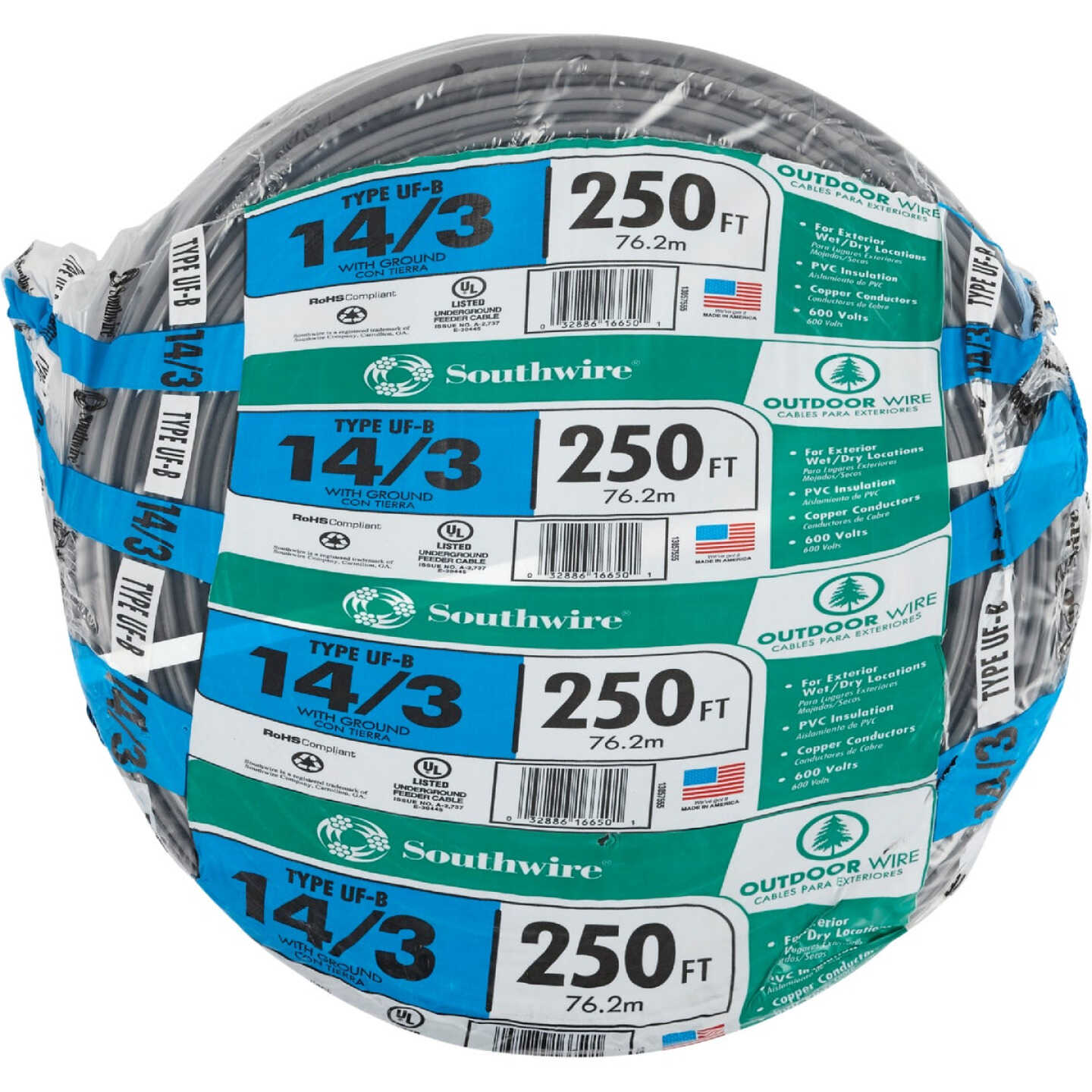 Southwire 250 Ft. 14 AWG 3-Conductor UFW/G Electrical Wire Image 2