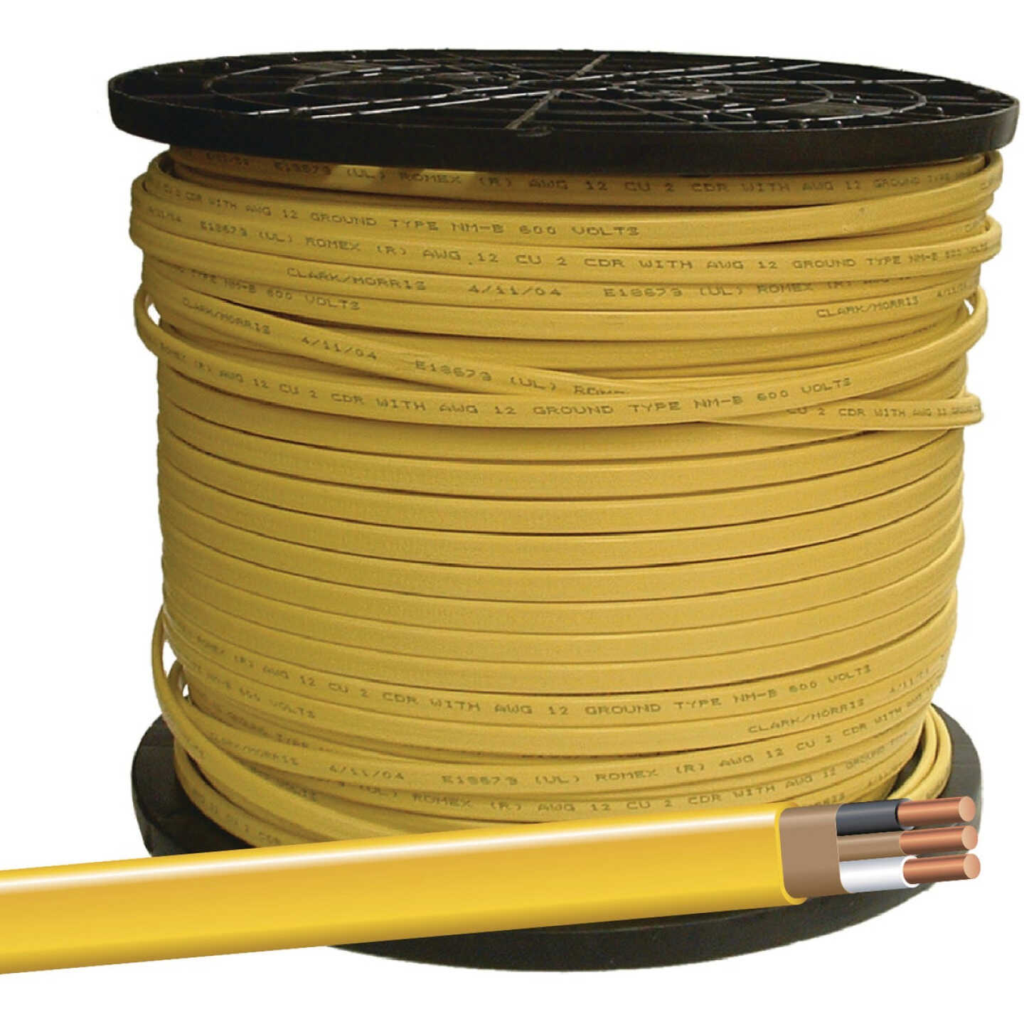 Romex 1000 Ft. 12/2 Solid Yellow NMW/G Electrical Wire Image 1