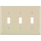 Leviton 3-Gang Thermoplastic Nylon Toggle Switch Wall Plate, Light Almond Image 1