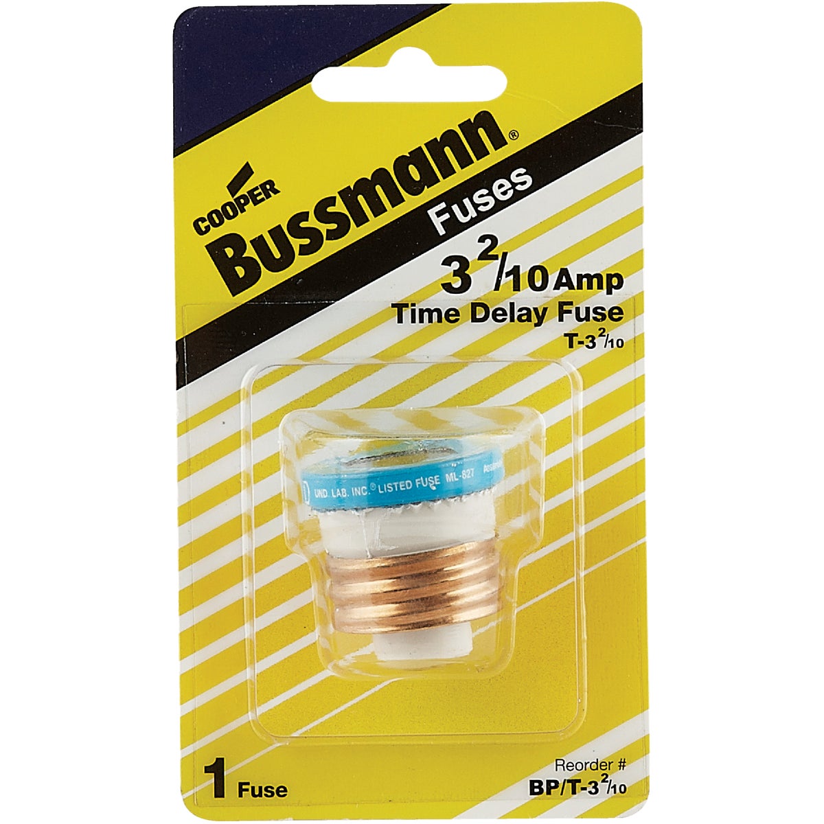 Bussmann 3.2A BP/T Time-Delay Plug Fuse Image 2