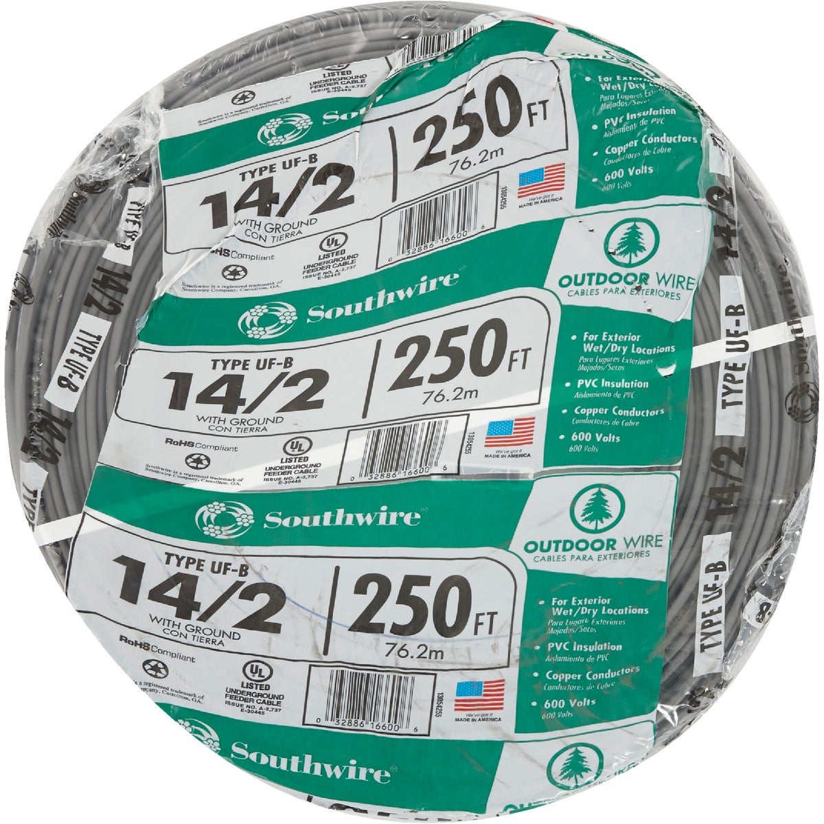 Southwire 250 Ft. 14 AWG 2-Conductor UFW/G Electrical Wire Image 2