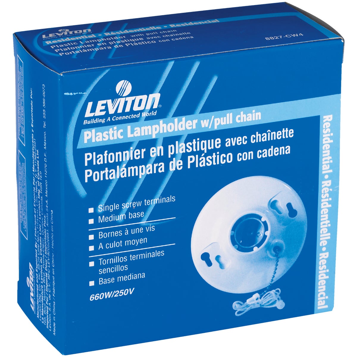 Leviton White Plastic Incandescent 2-Piece Lampholder Image 2