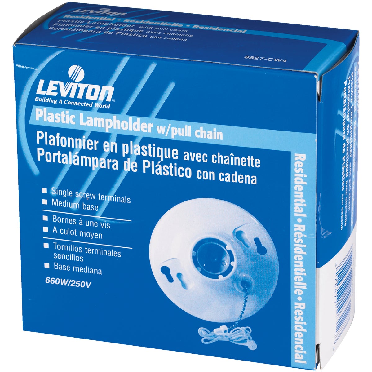 Leviton White Plastic Incandescent 2-Piece Lampholder Image 3