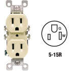 Leviton 15A Ivory Residential Grade 5-15R Copper/Aluminum Duplex Outlet Image 1