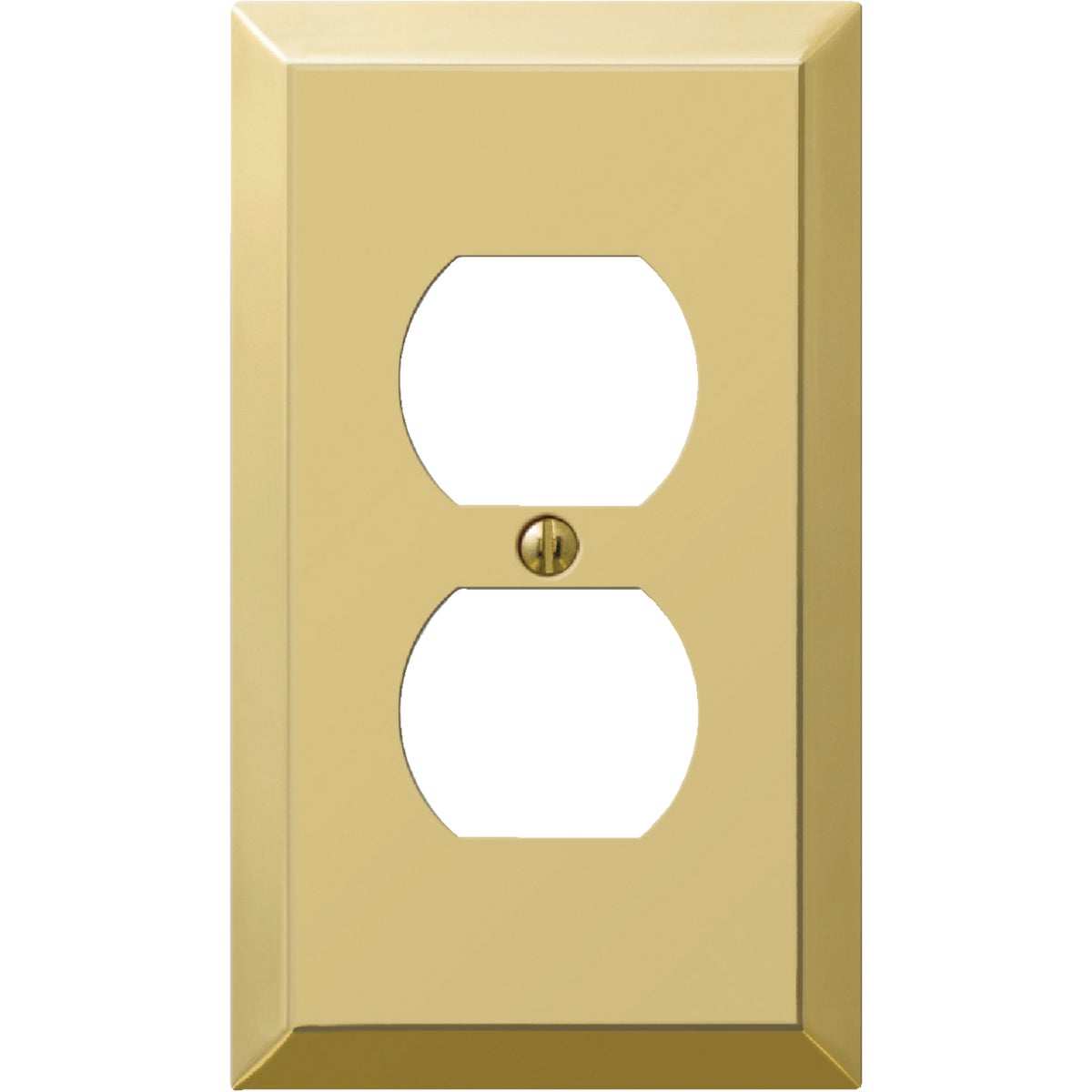 Amerelle 1-Gang Stamped Steel Outlet Wall Plate, Polished Brass Image 1