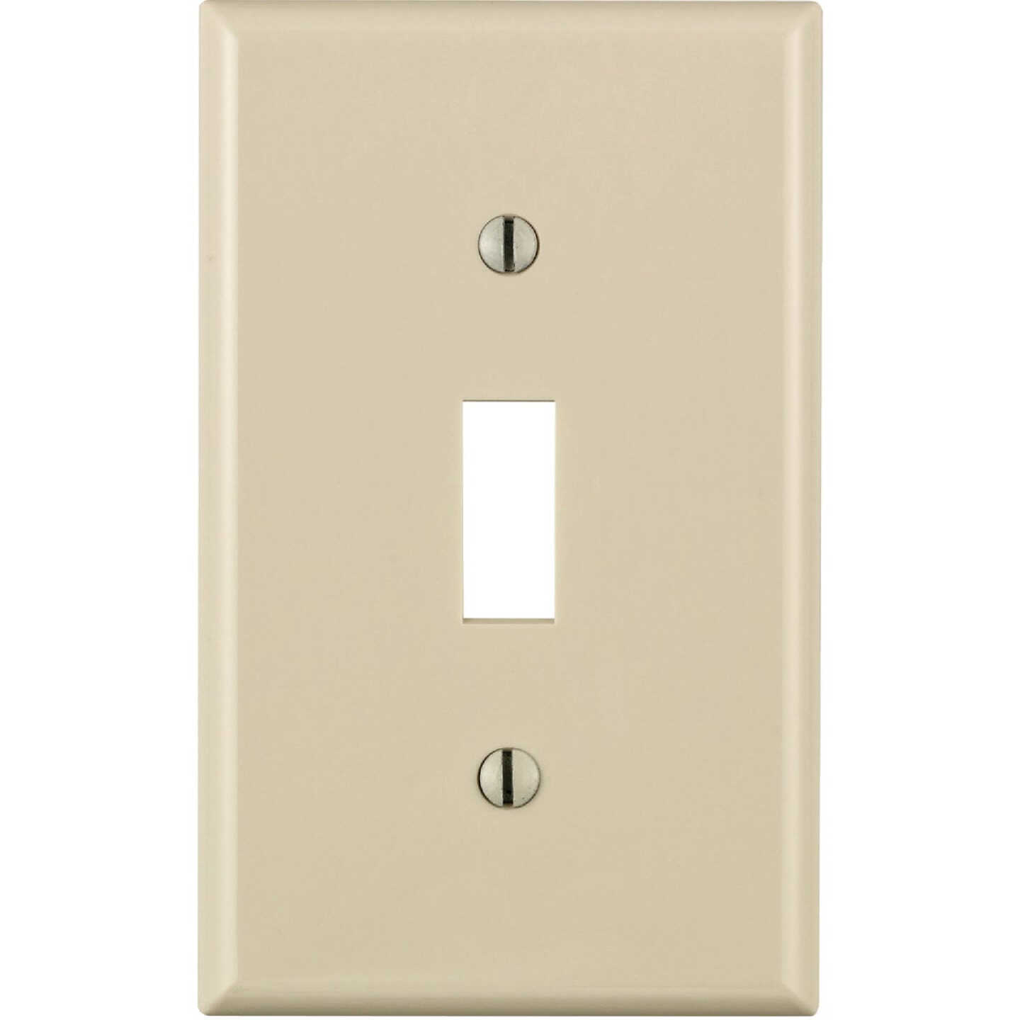 Leviton 1-Gang Thermoplastic Nylon Toggle Switch Wall Plate, Light Almond Image 1