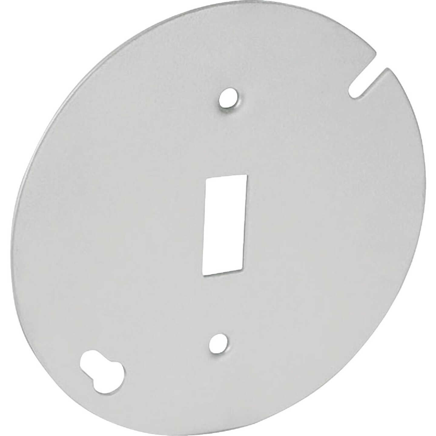 Southwire 4 In. Single Toggle Switch Silver Round Box Cover Image 1
