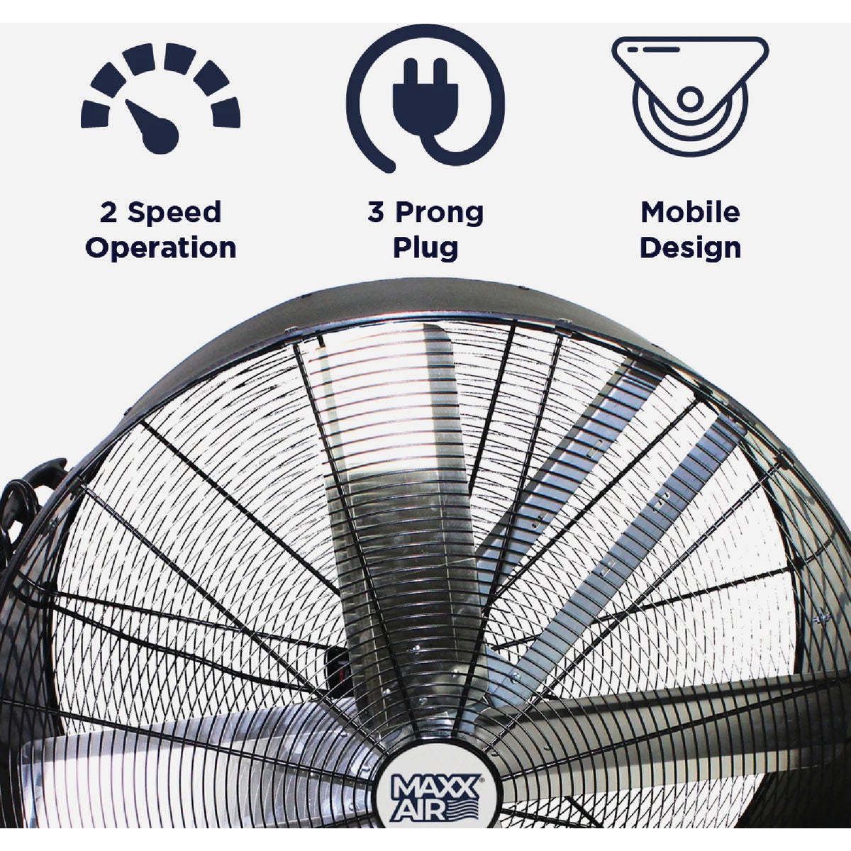 Maxx Air Pro Flex 36 In. 2-Speed Belt Drive Poly Drum Fan Image 2