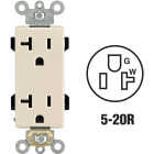 Leviton Decora Plus 20A Light Almond Residential Grade 5-20R Duplex Outlet Image 1