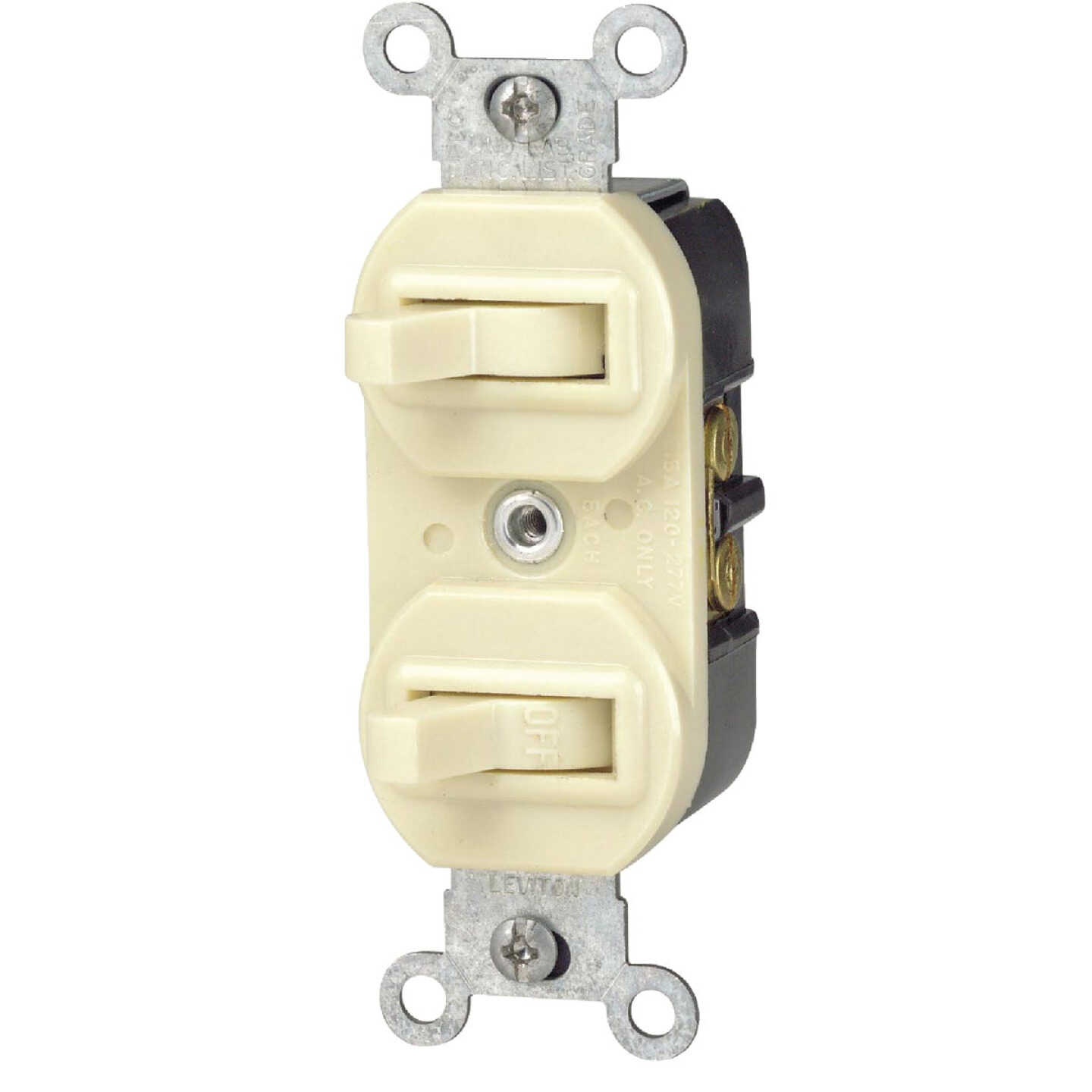 Leviton Single Pole & 3-Way Ivory 15A Duplex Switch Image 1