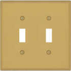 Amerelle Oxford 2-Gang Brushed Gold Steel Switch Wall Plate Image 1