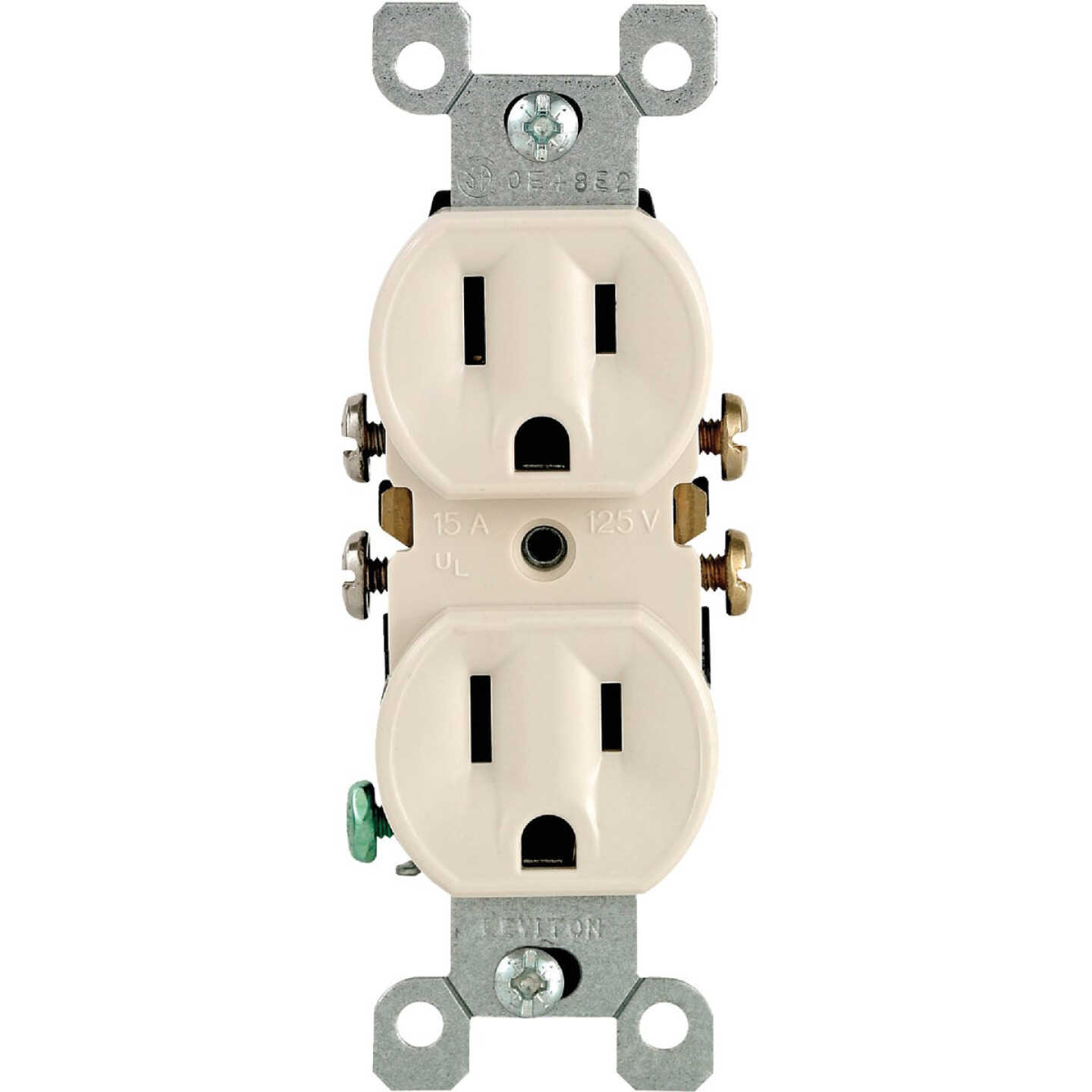 Leviton 15A Light Almond Shallow Grounded 5-15R Duplex Outlet (10-Pack) Image 1
