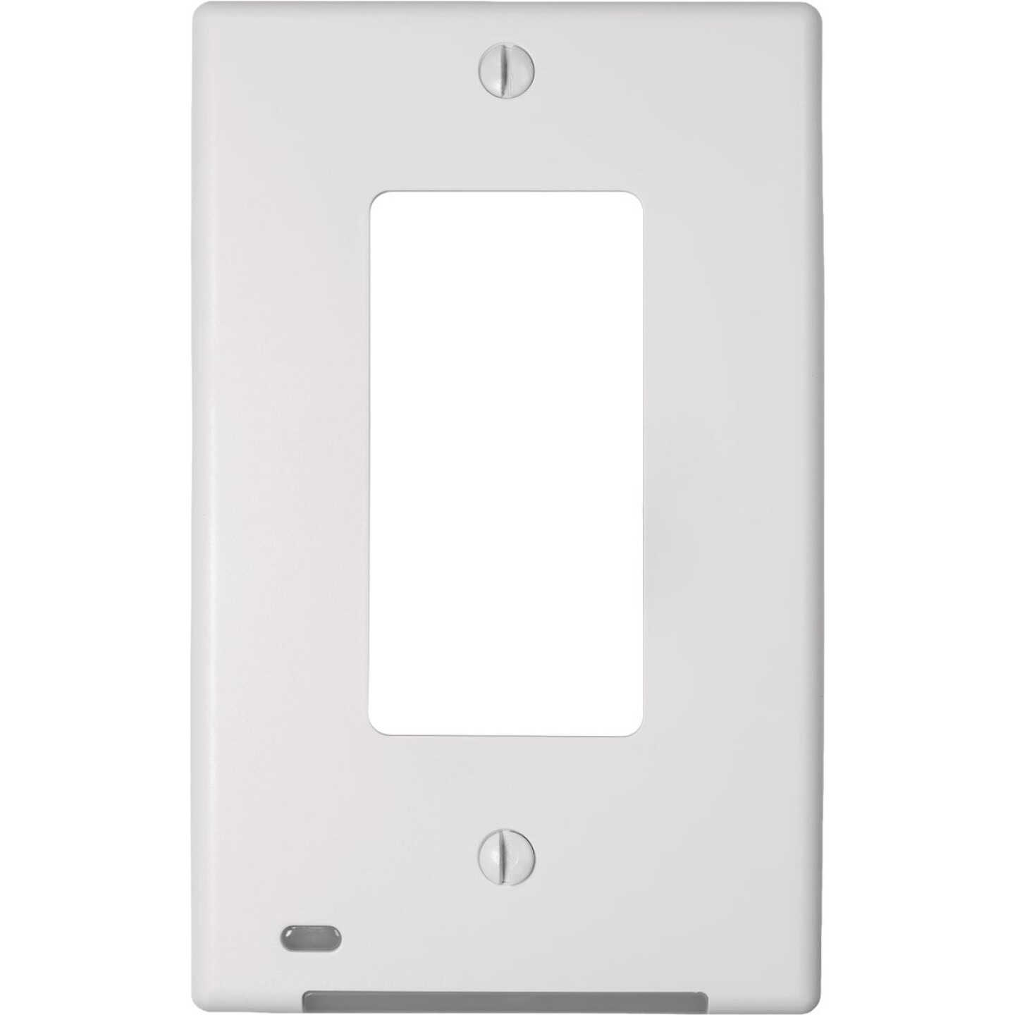 Amerelle LumiCover 1-Gang Universal Wallplate with Built-In Night Light, White Image 1