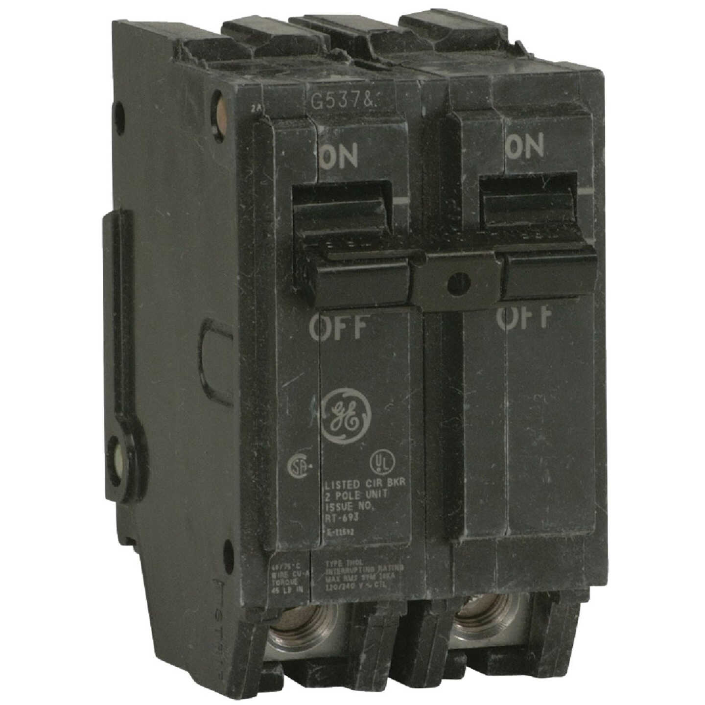 GE THQL 100A Double-Pole Standard Trip Circuit Breaker Image 1