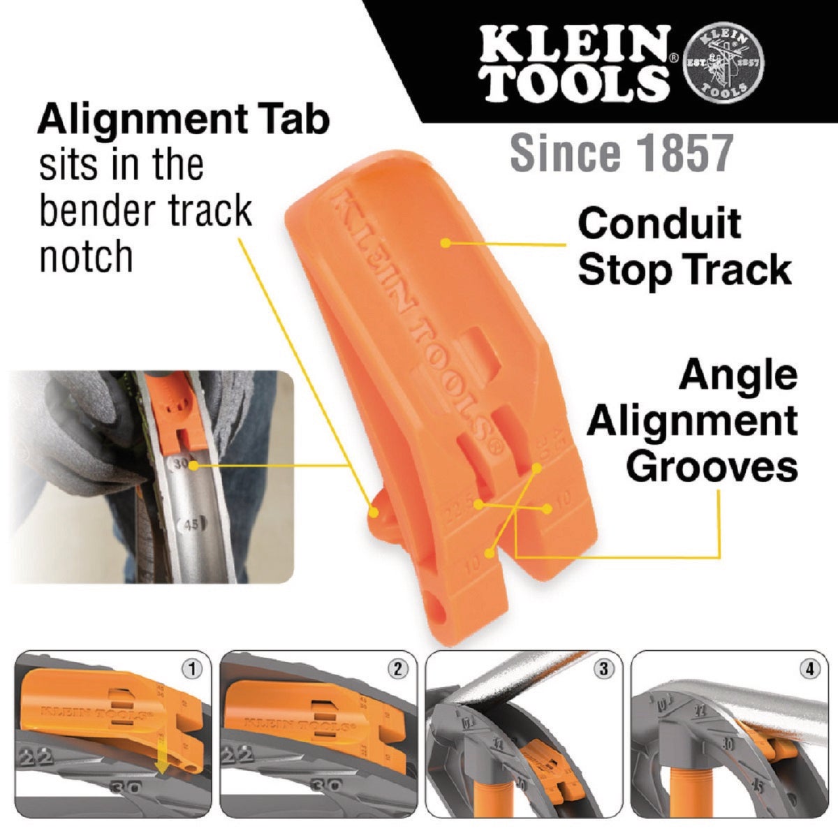 Klein Tools 1/2 In. EMT Aluminum Conduit Bender with Angle Setter Image 5