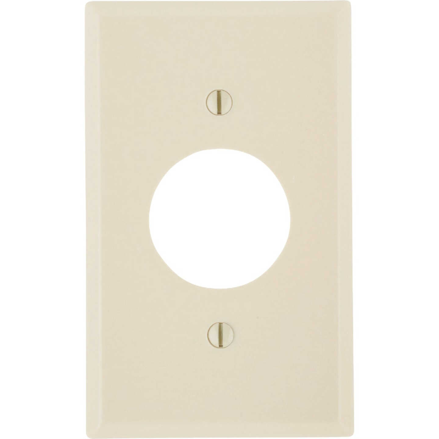Leviton 1-Gang Smooth Plastic Single Outlet Wall Plate, Ivory Image 1
