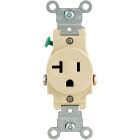 Leviton 20A Ivory Commercial Grade 5-20R Shallow Single Outlet Image 2