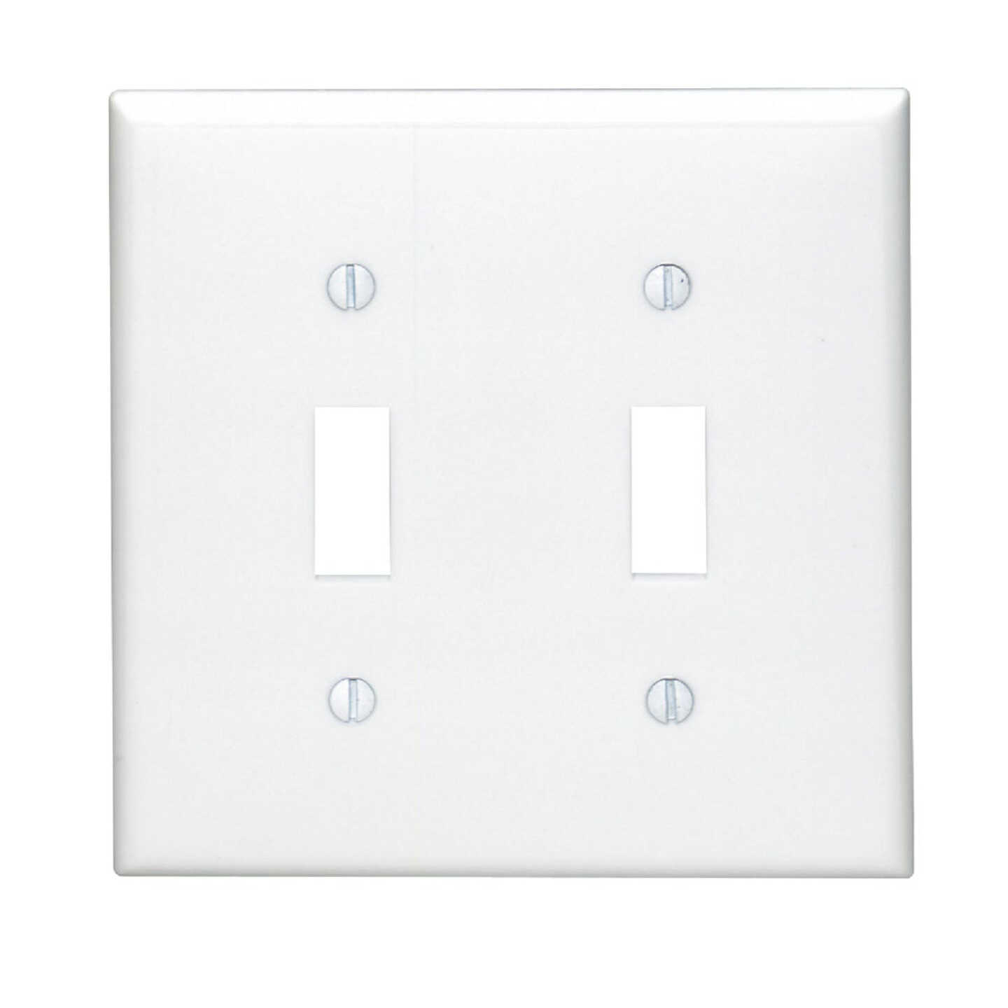 Leviton 2-Gang Thermoplastic Nylon Toggle Switch Wall Plate, White Image 1