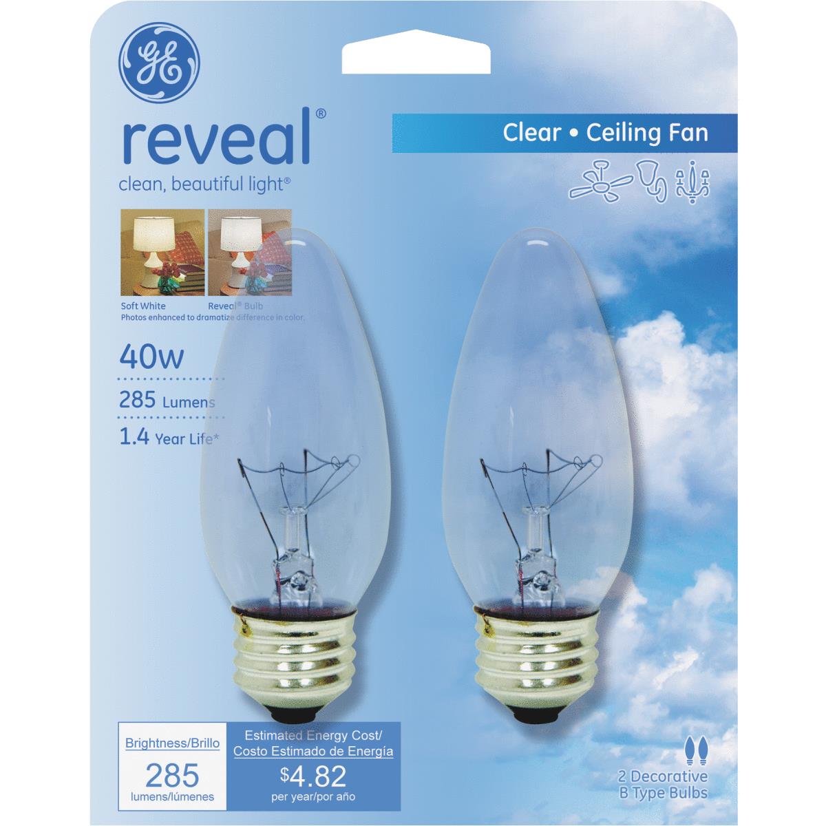 40W CLR MED FAN BULB