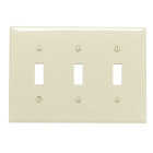 Leviton 3-Gang Thermoplastic Nylon Toggle Switch Wall Plate, Ivory Image 1