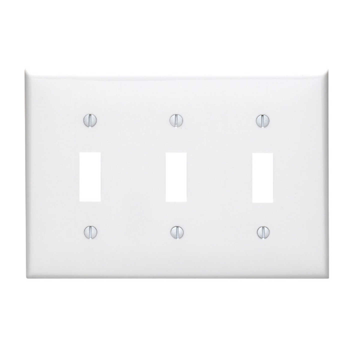Leviton 3-Gang Thermoplastic Nylon Toggle Switch Wall Plate, White Image 1