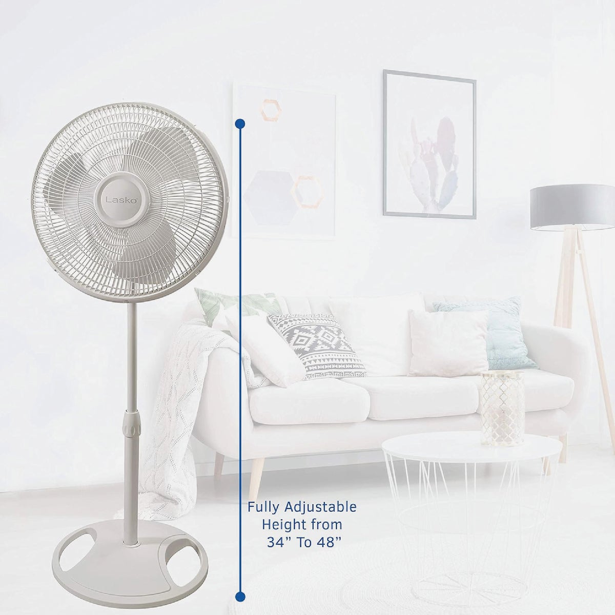 Lasko 16 In. White Pedestal Fan Image 5