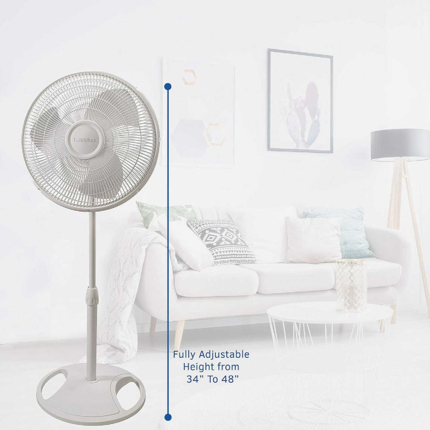 Lasko 16 In. White Pedestal Fan Image 5