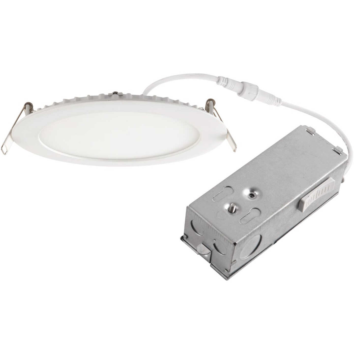 6 In. New Construction IC Rated White CCT Tunable Slim LED Downlight, 1100 Lm. Image 1