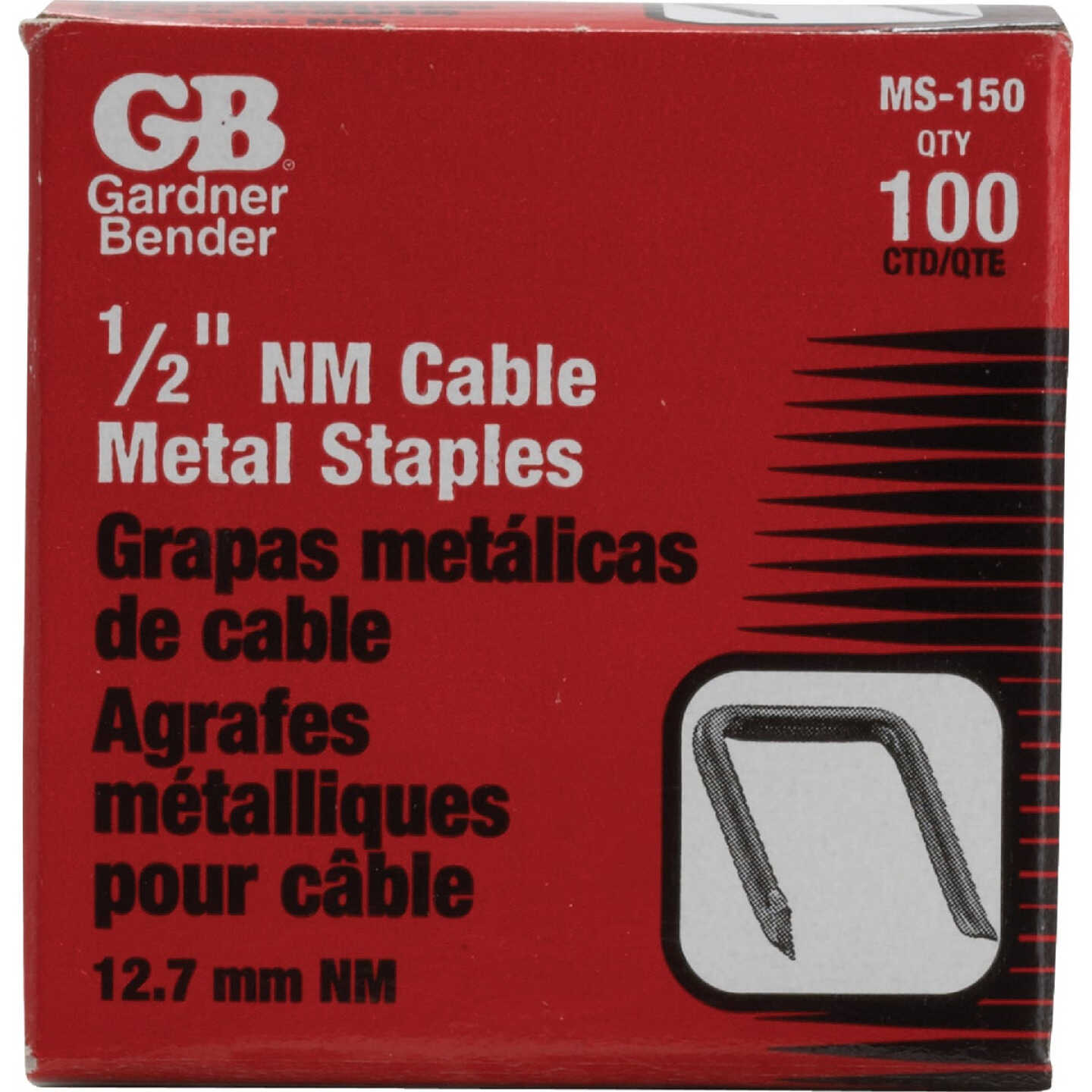 Gardner Bender 1/2 In. x 15/16 In. Carbon Steel Cable Staple (100-Count) Image 1
